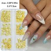 Muorruo 6 Grid Beach Nail Charms, Golden Shell Nail Rhinestones,