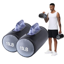 DEIRIS Water Dumbbells, Water Filled Training Dumbbells, Travel Weights Set, Adjustable Weights to 15-30 Lbs/Pair, Portable Gym for Strength Training, Fitness and Shaping