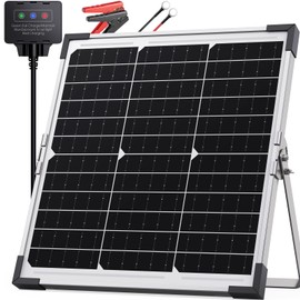 Callsun 20W Solar Battery Charger & Maintainer, 12V Waterproof Trickle Charger Kit with IP68 Intelligent Controller, Overcharge & Reverse Protection for Car, Boat, RV, Motorcycle, Trailer, Truck