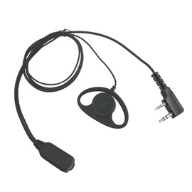 2-Pin D Shaped Headset with Mic Ptt Earpiece for Baofeng Retevis Two-Way Radios UV-5R BF-F8HP Pro GM-15 5RM K5 Plus BF-888S UV-17R AR-152