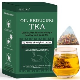 Oil-Reducing Tea - 10 Herbal with Excellent Formula, Oil Cleansing Tea for Liver, Oil-Reducing Tea Herbal Chinese Tea, 15 Tea Bags (1 Box(15pcs))