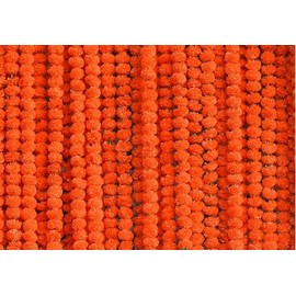 Pound Veg Decorative Marigold Garland Mala Artificial Flower Genda Phool 5 Feet Long for Decoration, Home, Wedding, Festivals, Durga Pooja, Diwali, Ganesh Chaturthi