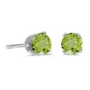 14k White Gold 4 mm Round Peridot Stud Earrings
