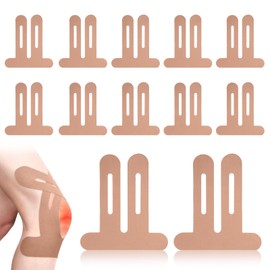 CHIHOLEN Pack of 12 Precut Kinesiotapes Knee, Elastic Physio Tape for Knee Pain, Waterproof & Kinesiotapes Pre-Cut for Sports Knee Pain Knee Posture Correction (Skin Colour)