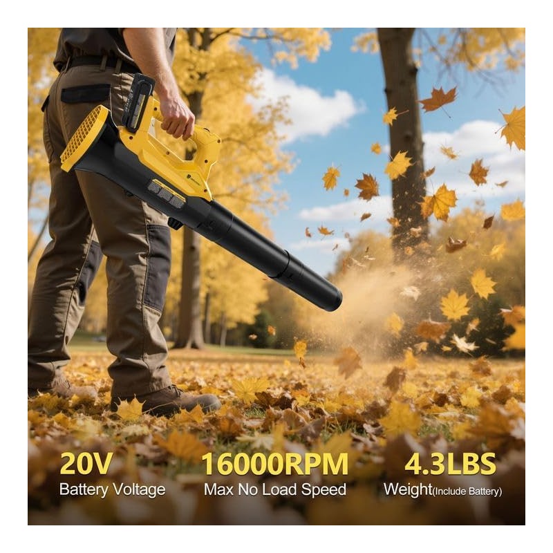 Orientools Leaf Blower Cordless, 20V Powerful Electric Cordless Leaf Blower