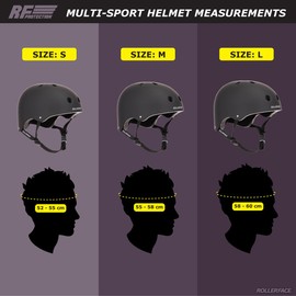 Rollerface Casco Multi-Sport, Doble Certificado de Seguridad, Interior Extra acolchonado Unisex Adultos,Negro Grande