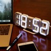 Lily's Home Minimalist LED Clock with 3 Adjustable Brightness Levels