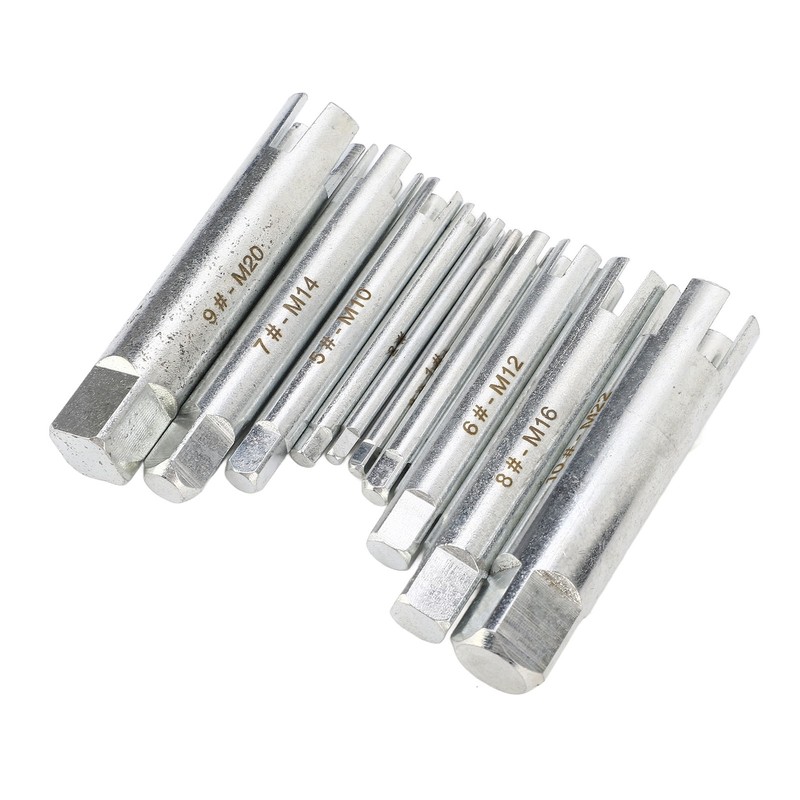 10Pcs Screw Tap Extractor Set Quenched Alloy Steel Broken Screw