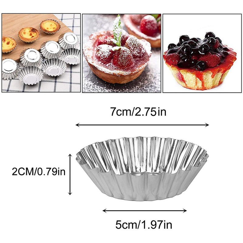 20/50pcs Egg Tart Mold Non Stick Baking Cups Heat Resistant