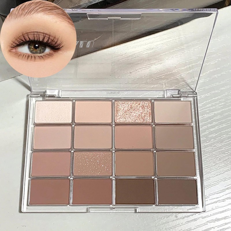 Nude Eyeshadow Palette, 16 Colours Brown Grey Nude Eye Shadows