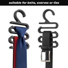 NewGround Designs Tie Belt & Scarf Holder - Stylish Organiser System Tie Holder Belt Holder Scarf Hanger - Wardrobe Hanger/Hanger