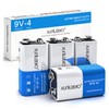 9V Batteries 6F22 Square Battery (4 Pack) for Smoke Detector