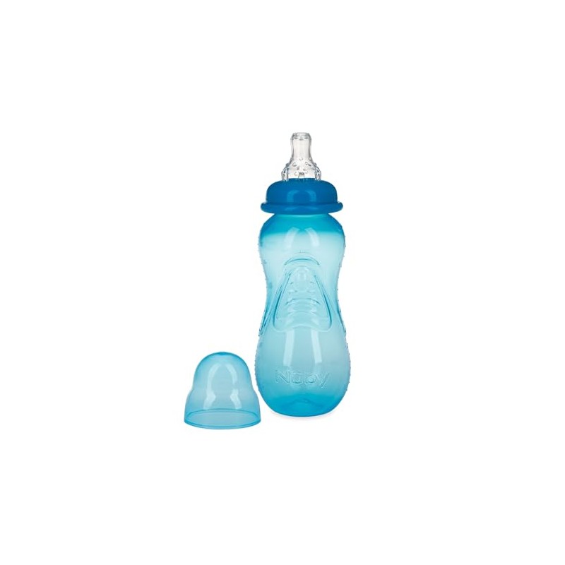 Nuby - Botellas de cuello estándar antigoteo, 10 onzas, neutros