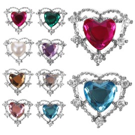 Healvian 40pcs Heart Nail Charms Rhinestones for DIY Manicure Jewelry Nail Art Decorations for Crafts Elegant Rhinestones for Personal Professional Use