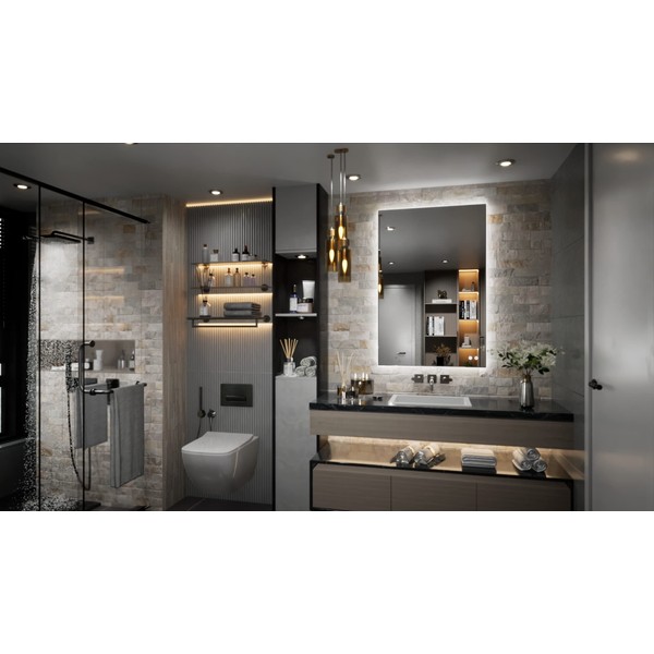 TETOTE TETOTE 24 x 36 Inch LED Mirror Backlit Bathroom,Anti-Fog