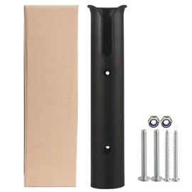 Fishing Rod Holders Wall Mounted 1 Pole Tubes Adjustable Fishing Rod Holder Bracke for Boat Kayak Garage Cooler Trailer Portable with Hardware(Black-1 Pole)