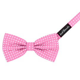 Jacob Alexander Polka Dot Print Men's Polka Dotted Pretied Bowtie - Pink