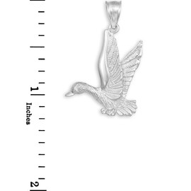 925 Sterling Silver Flying Duck Pendant