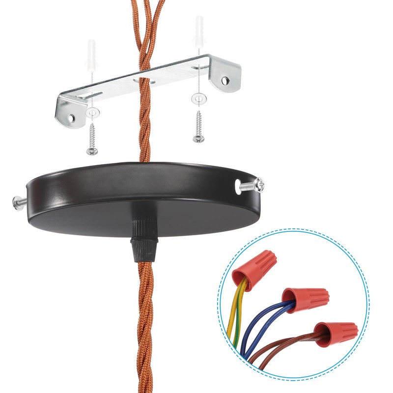 PATIKIL 120mm (4.7") Universal Light Fixture Mounting Bracket Kit, Light