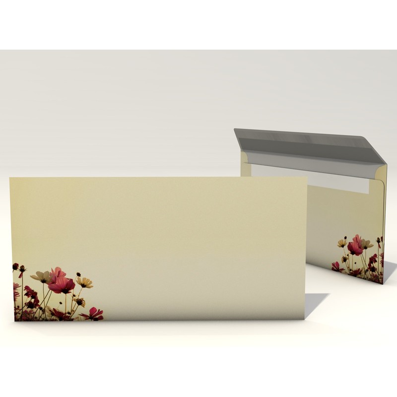 Writing Paper Set 100 Pieces Sunny Flowers 50 Sheets DIN