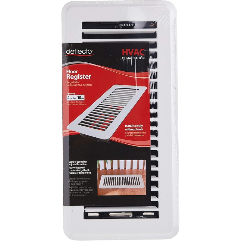 Deflecto Floor Register, Includes Steel Grill and Rust-Proof Damper Box,
