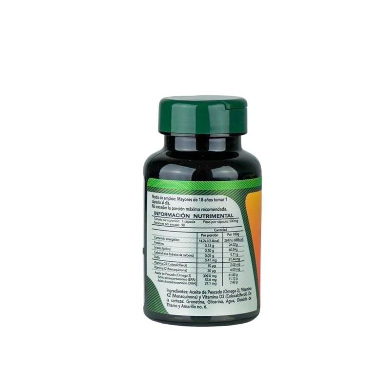 Vitamina D3 + K2 con Omega 3 - Apoyo Óseo,