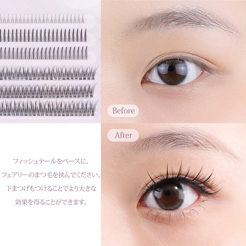 SIXPLUS False Eyelashes, Mixed Type, Mixed Eyelashes, Reusable, Long Lasting,