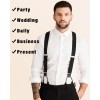 Kajeer Men Button Suspenders Adjustable, Heavy Duty Y-Back Elastic Black