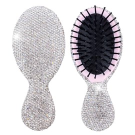 RP Remarkable Power, Rhinestone Hair Brush Mini Portable Comb for Women