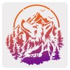 1pc Wolf Head Wildlife Wall Stencil for Painting, 11.8”x11.8” Wild
