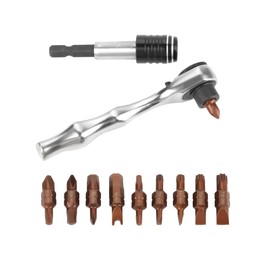 12pcs Multifunctional Socket Wrench Double Headed Screwdriver Bits Set Hand Repair Tool Portable 1/4” Ratchet Socket Wrench