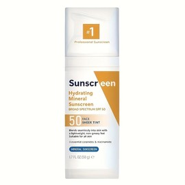 Mineral Sunscreen SPF 50 | Body Sunscreen With Zinc Oxide & Titanium Dioxide For Sensitive Skin | With Hyaluronic Acid And Ceramides | 50g