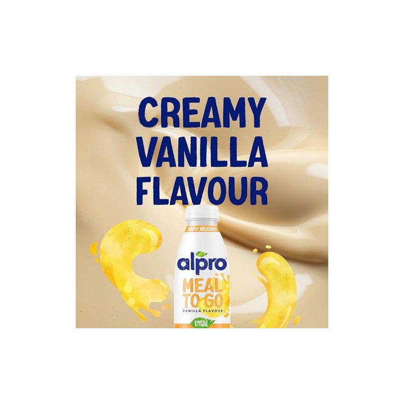 Alpro Meal To Go Vanilla Flavour, Ready-To-Drink Meal Replacement Drink,