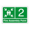 Fire assembly point "2" - safety sign - 1.2mm Rigid