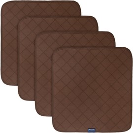 Waterproof Incontinence Chair Pads, 22" x 21" Wheelchair Reusable Seat Pads Cover, Washable Nursery Seat Protector, 4 Pack Brown