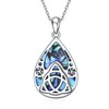 CUPENDA Celtic Knot Necklace 925 Sterling Silver Irish Lucky Pendant Abalone Shell Jewellery Gifts for Women, Sterling Silver