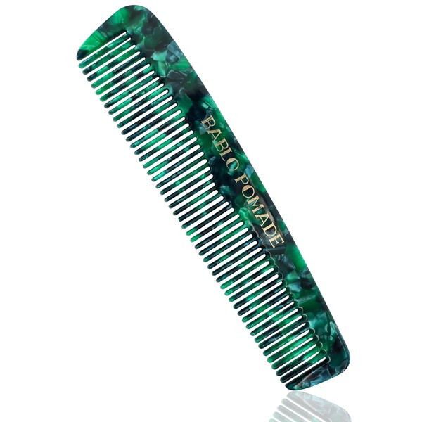 BABLO POMARD Comb Mens Comb Barber Hair Comb Tortoise Shell Marble Pattern Emerald Green