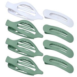 obeoby 8 PCS 2 Styles Flat Hair Clips, Bridesmaid Hair Claws for Women Girls Thin Hair Bridesmaid Proposal Gifts for Wedding Bridal Party Favors, White and Sage Green