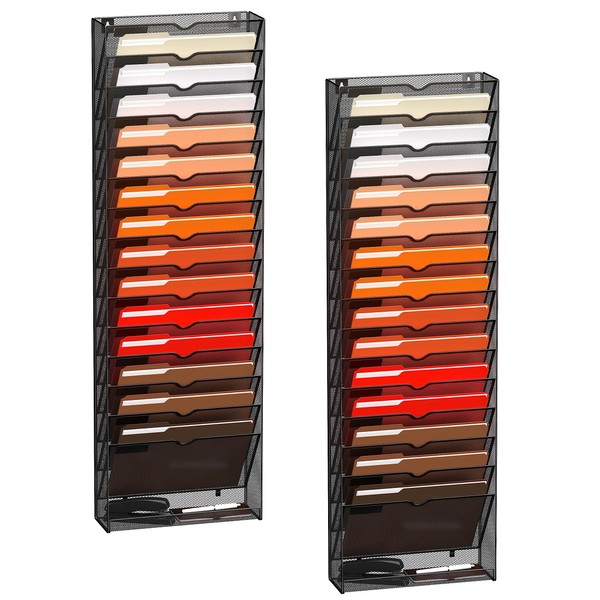 SUPEASY 16-Tier Wall File Organizer Hanging Wall File Holder for