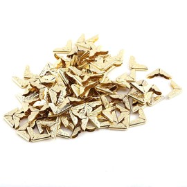 Protectores de esquinas de libros, 100 piezas de álbumes de libros de metal amarillo retro Menús Carpeta de portátiles Protectores de esquinas de archivos de carpetas