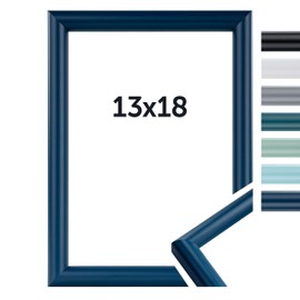 DÖRR Picture Frame Aqua Modern Colours Classic Simple Frame Real Glass Real Wood From Italy Dark Blue 13 x 18 cm