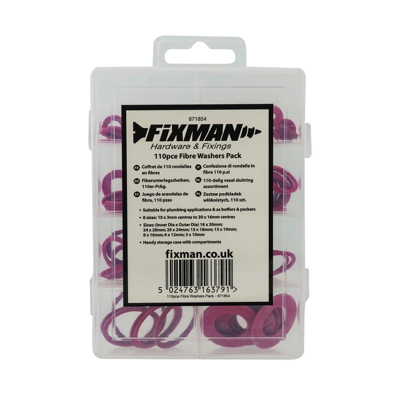Fixman 871854 Fibre Washers Pack 110pce