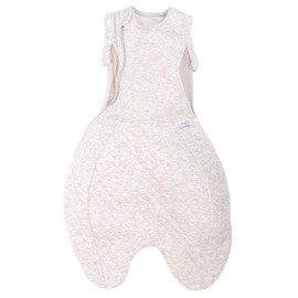 PurFlo Swaddle to Sleep Bag | All-Season 2.5 tog Sleeping Bag | 0-4 Months | Breathable Newborn Baby Sleeping Bag That Grows With Your Baby | Swaddle Arms In or Out | Hip Healthy | Minimal Grey