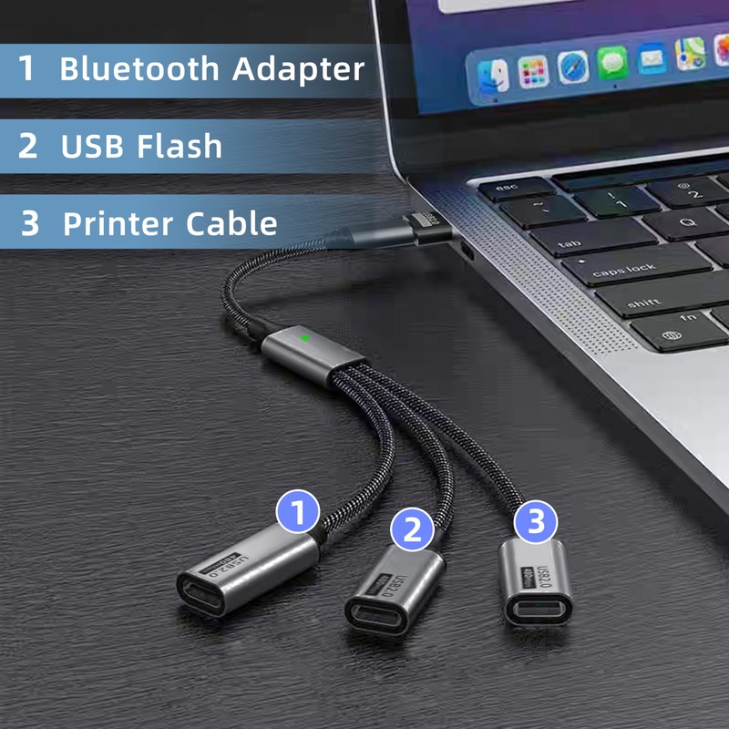 MIXVIRGO USB C Splitter 1 in 3 USB-C Out, USB