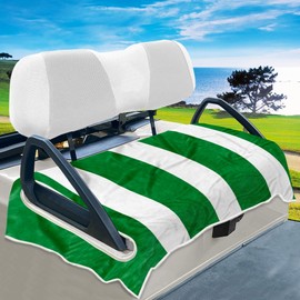 YOKYHOM Golf Cart Seat Covers, Green Golf Cart Seat Towel Blanket Keeps Seat Cool and Clean, 100% Microfiber, 51''x 31'' Golf Cart Accessories for EZGO, Yamaha, Club Car and More 2-Seat Golf Carts