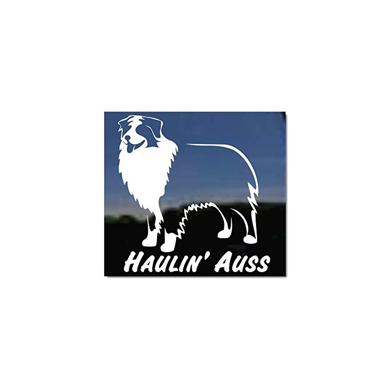 Haulin' Auss | NickerStickers® Australian Shepherd Aussie Dog Vinyl Window