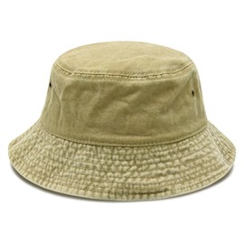 FUIPVGI Bucket Hat, Fishing Hat, Outdoor Bucket Hat, Wide Brim Washed Denim Cotton Sun Hat, Foldable Summer Hat, Fishing Hats, Leisure Hat, for Fishing, Hiking, Beach Sports, Camping, Travel (Khaki
