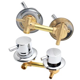2/3-Way Mixer Shower Fittings, Brass Mixing Valve with Ceramic Filter Element, Valve of Cold and Hot Water 10 cm Middle Distance, G1/2 Intubation 2 Way 10 cm