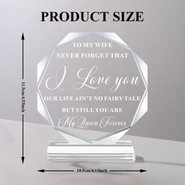 BLUEBOOK Best Wife Presents,Cool Wife Birthday Gifts from Husband,Valentines Day Gifts for My Wife Romantic 5X3.9"Sign,Unique Ideas Gifts to My Wife Women I Love My Wife Plaque