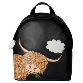 Mala Leather Bella Highland Cow Backpack 7208-33 (Black)